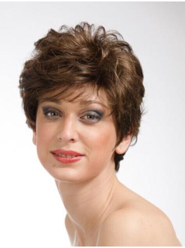 Brown Layered Wavy Suitable Monofilament Wigs