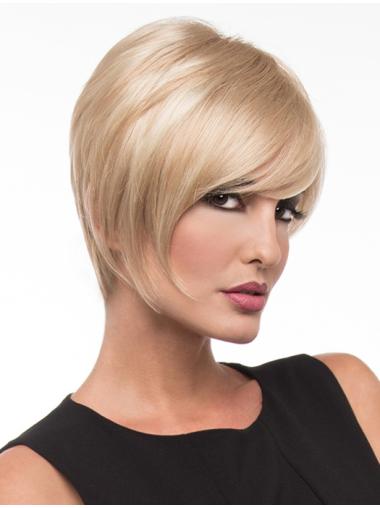 Straight Blonde Layered Comfortable Short Wigs