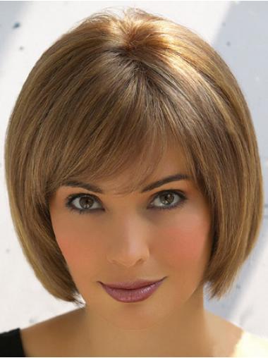 Brown Bobs Straight Suitable Human Hair Wigs