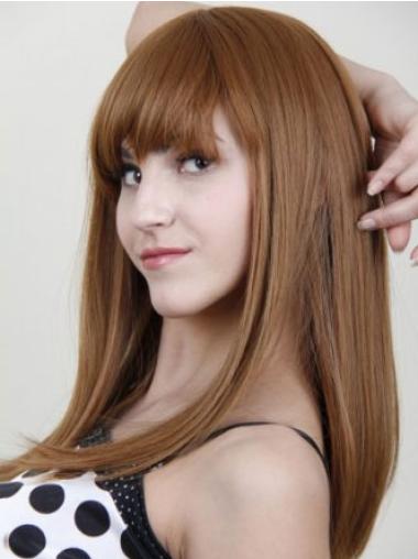 Auburn With Bangs Straight Style Celebrity Wigs