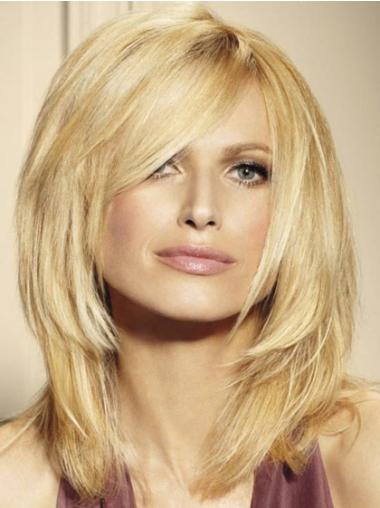 Straight Blonde Layered Exquisite Remy Human Lace Wigs