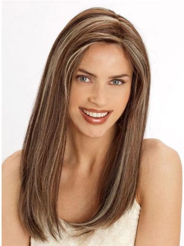 Straight Brown Lace Front Designed Long Wigs