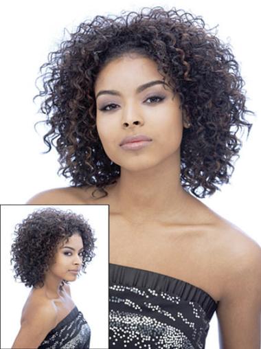 Brown Afro Curly Comfortable Medium Wigs