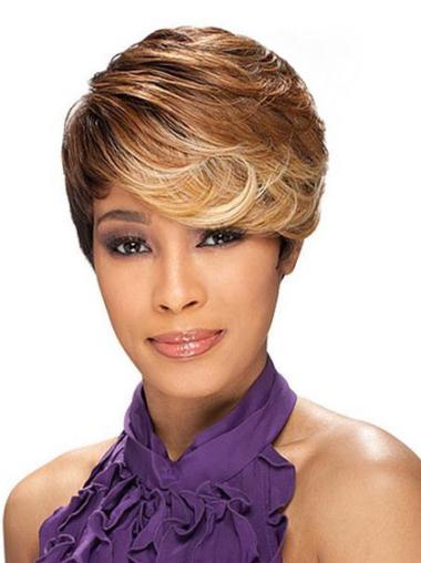 Wavy Brown Layered Discount African American Wigs