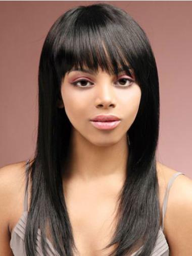 Straight Black Indian Remy Hair Amazing African American Wigs