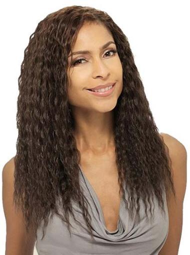Wavy Brown Indian Remy Hair Convenient African American Wigs