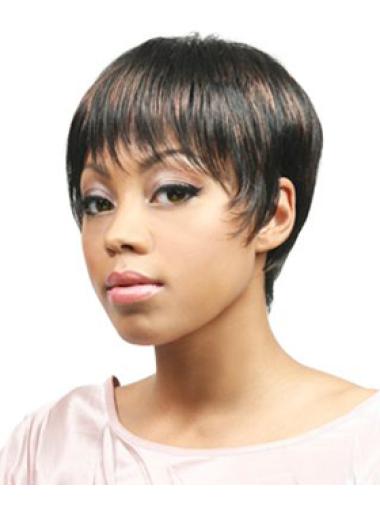 Brown Boycuts Straight Gorgeous African American Wigs