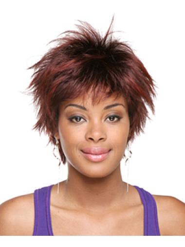Red Layered Straight Online African American Wigs
