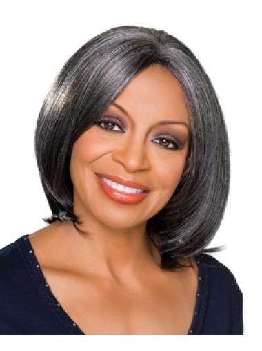 Synthetic Straight Affordable Grey Wigs