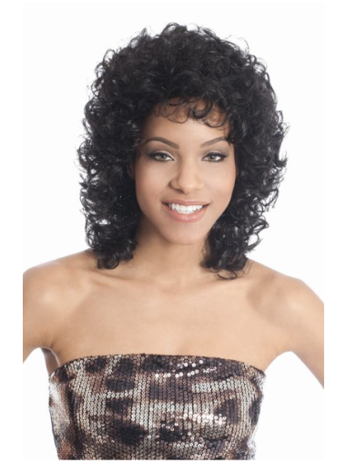 Layered Black Curly High Quality African American Wigs