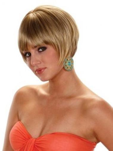 Bobs Blonde Straight High Quality Synthetic Wigs