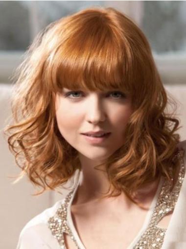 Blonde With Bangs Wavy Stylish Synthetic Wigs