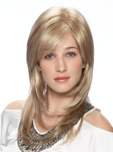 Blonde Layered Straight Style Long Wigs