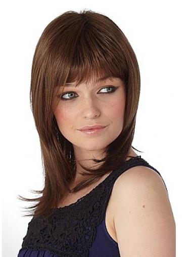 With Bangs Auburn Straight Discount Synthetic Wigs