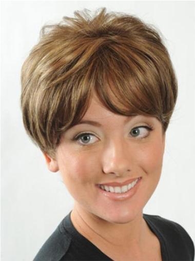 Auburn Boycuts Straight Suitable Synthetic Wigs