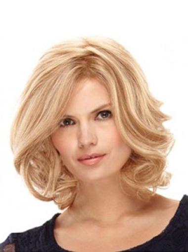 Blonde Layered Synthetic Convenient Medium Wigs