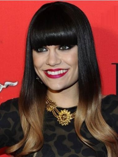 Straight Black With Bangs Cheap Jessie J wigs