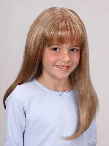 Straight Blonde Lace Front High Quality Kids Wigs