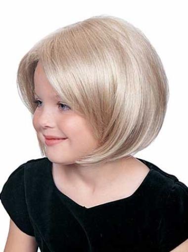 Straight Blonde Lace Front Sleek Kids Wigs