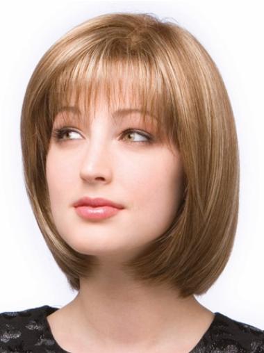 Bobs Blonde Synthetic Cheap Medium Wigs