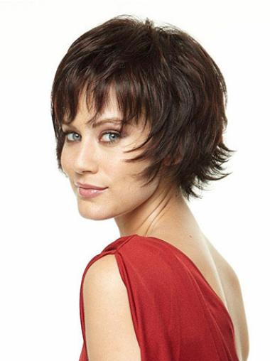 Brown Layered Straight Suitable Short Wigs