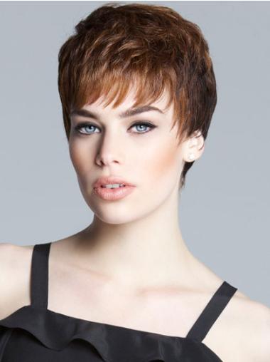Brown Boycuts Straight Suitable Short Wigs