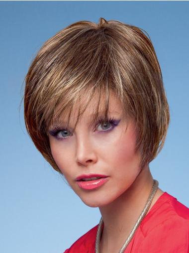 Bobs Straight Brown Designed Short Wigs