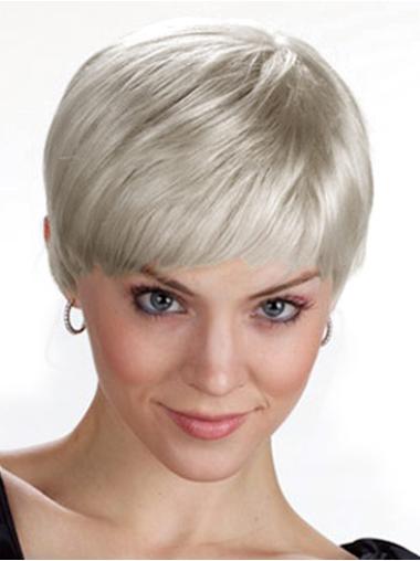 Straight Synthetic Fashion Grey Wigs