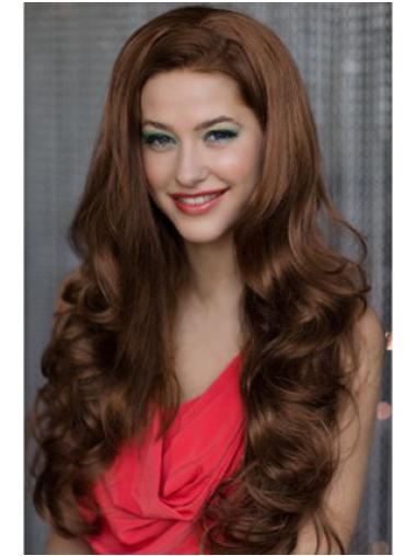 Auburn Wavy Sleek Wigs/Human Hair Wigs & Half Wigs