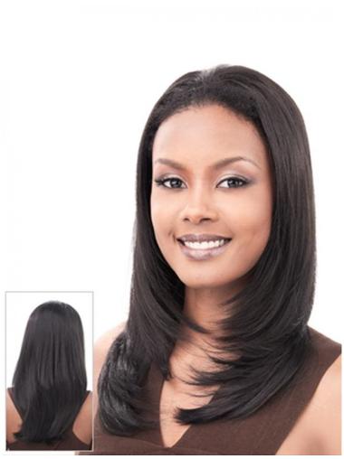 Straight Black Convenient Wigs/Human Hair Wigs & Half Wigs
