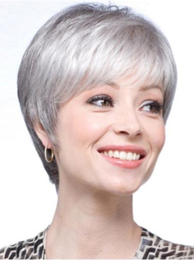 Lace Front Straight New Grey Wigs