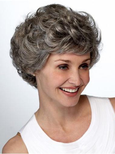 Lace Front Wavy High Quality Grey Wigs