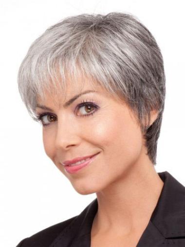 Lace Front Straight Online Grey Wigs