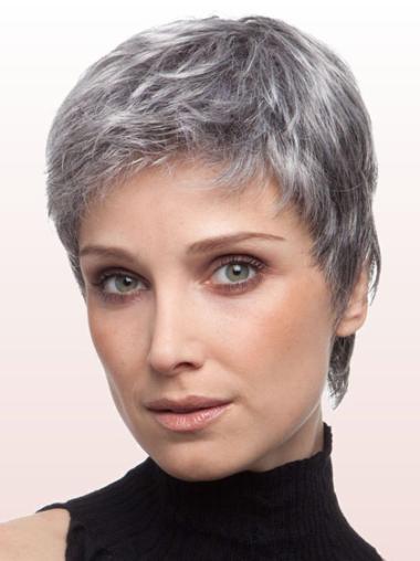 Lace Front Straight Modern Grey Wigs
