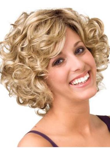 Blonde Layered Curly 10" Buy Human Hair Wigs