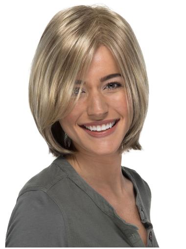 Straight Capless Blonde Bobs 11" Ladies Synthetic Wigs