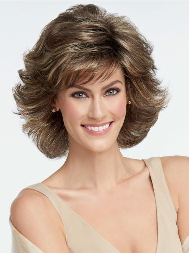 Wavy Capless Layered 6" Synthetic Browns Wig