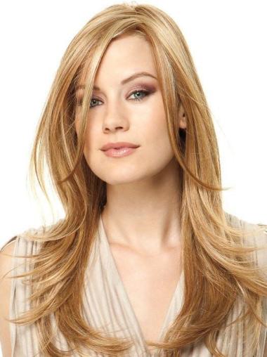 Long 18" Wavy Monofilament Layered Blonde Glamour Wigs
