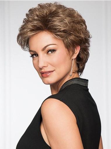 Wavy Brown 5" Capless Short Wig For Women Classic Style