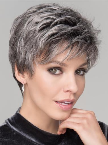 Straight Synthetic Boycuts Platinum Blonde Pixie Style Wigs