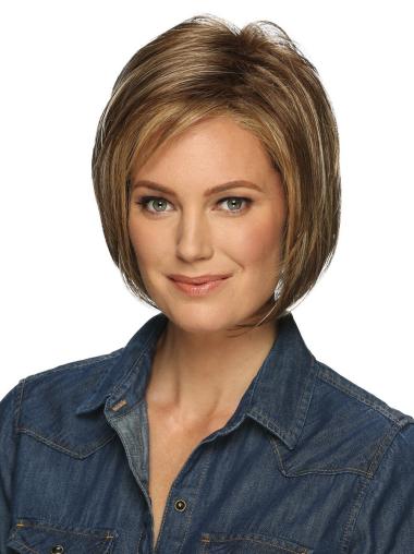 Straight 10" Chin Length Without Bangs Auburn Good Synthetic Wigs