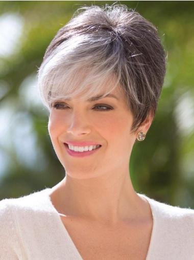 Straight Synthetic Boycuts Grey The Best Pixie Cut Wigs