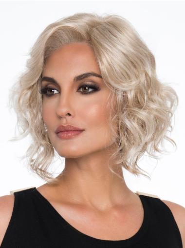 Platinum Blonde Synthetic Without Bangs 12" Buy Monotop Wig Sale