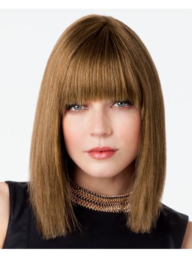 Brown Bobs Straight Perfect Remy Human Lace Wigs