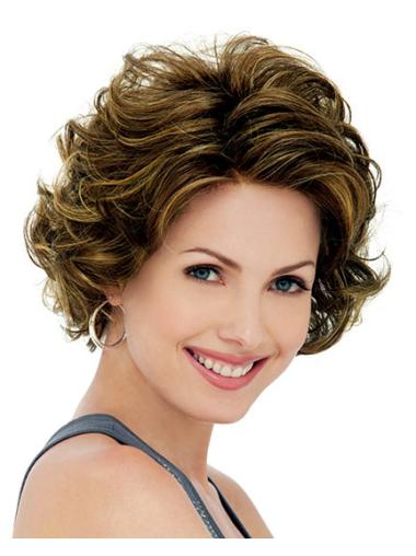 Brown Curly Ideal Medium Wigs