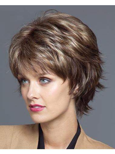 Brown Layered Wavy Stylish Synthetic Wigs