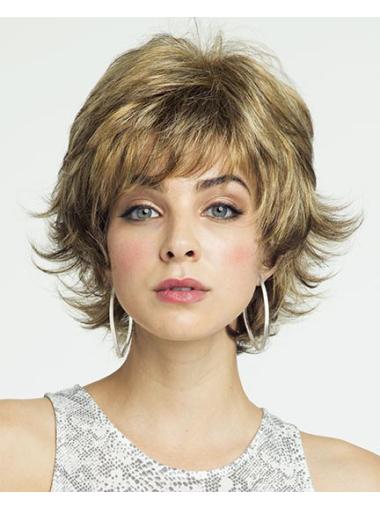 Curly Blonde Layered Fashionable Short Wigs