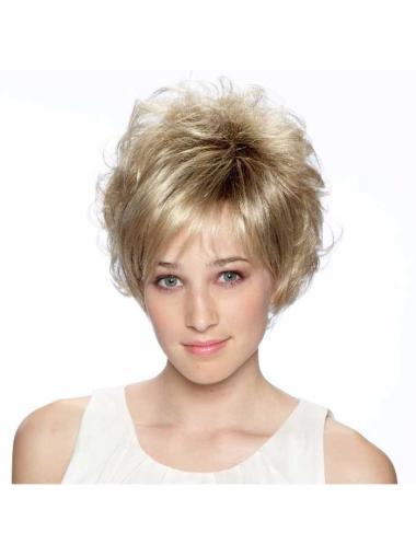 Curly Blonde Layered Good Short Wigs