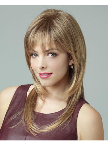 Cheapest Blonde Layered Straight Long Wigs