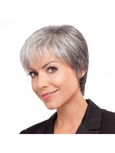Short Straight Cheapest Grey Wigs